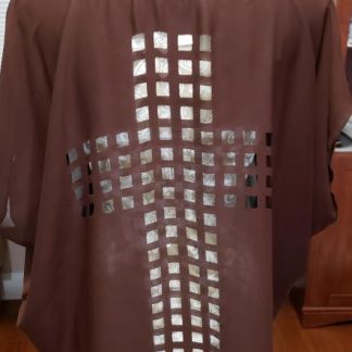 Chocolate Loose Fit Top with Cross Cutout on Back
