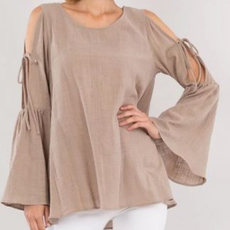 Bell Sleeve Cold Shoulder Tunic