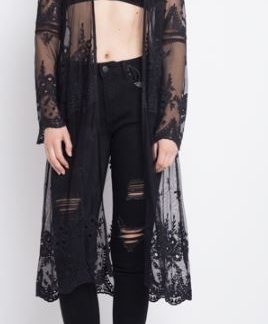 Lace Kimono - Black