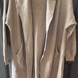 Tan Sweater with Hood & Pockets-Misses