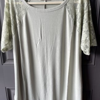 Sage Lace Short Sleeve Top