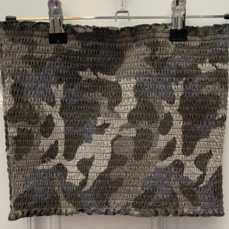 Camouflage Print Smocked Tube Top