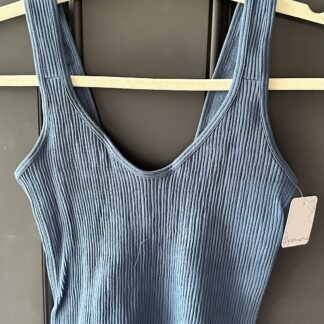 Bearing Sea Ribbed Crop Tank Top -One Size