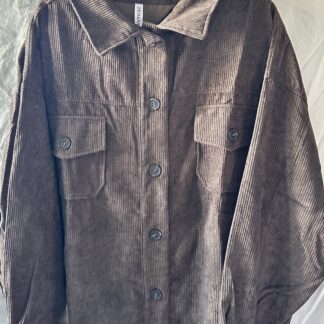 Brown Oversized Corduroy Shacket