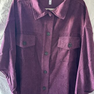 Eggplant Oversized Corduroy Shacket