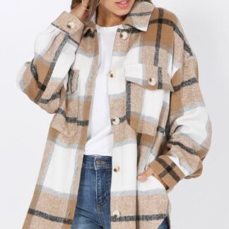 Mocha Checker Shacket